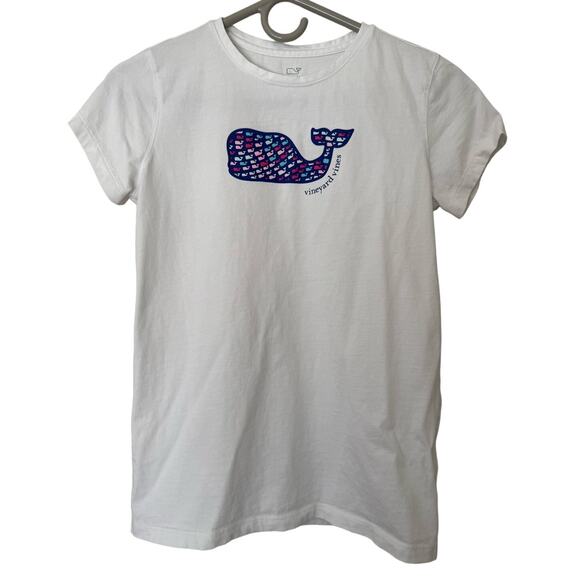 Vineyard Vines Girls White Short Sleeve Whale T-Shirt Size Large (flaw)‎ - Picture 1 of 4